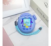 FUANA Tamagotchi Paradise Virtual Coque en silicone ultra fine avec cordon de serrage Texture antidérapante Ajustement personnalisé 7,2 x 6,2 x 3,4 cm Câble d'écouteurs Violet