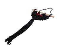 FUANA Tapisserie murale en macramé avec motif chauve-souris, faite à la main, corde en coton, art mural bohème pour salon, cheminée, décoration d'Halloween, beige court noir court. Voici la figurine