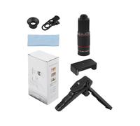 FUANA Téléobjectif 22X pour smartphone, objectif de caméra HD zoom avec trépied, construction en ABS portable pour photographie de voyage en plein air, noir