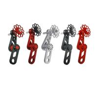 FUANA Tendeur de chaîne de vélo à vitesse unique pour stabilisateur avec poulie flottante, alliage d'aluminium pour modification de plaque de chaîne ovale, kit de réparation de vélo 13 x 9 x 5 cm