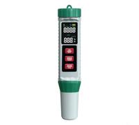 FUANA Testeur de pH numérique multifonction 5 en 1 avec écran LCD pour piscine, aquarium, mesure la température de la salinité du pH, étalonnage facile