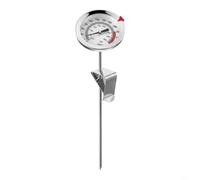 FUANA Thermomètre de cuisine en acier inoxydable avec support à clip, jauge de température d'huile numérique pour friteuse, gril, four, sonde de lecture rapide 23 cm, 30 cm, 40 cm (30 cm)