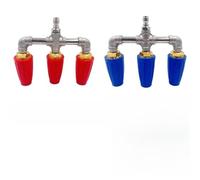 FUANA Triple Turbo Pression pour buse de lave-linge, pour rotation à 360° pour double buse de pulvérisation avec raccord rapide de 0,6 cm, pour nettoyeur haute pression en acier inoxydable, allées