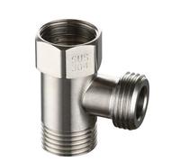 FUANA Vanne d'inversion en T 304 pour toilettes en acier inoxydable, robinet de bidet IPS G1/2", pommeau de douche et douchette à main