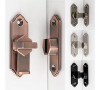 FUANA Verrou de porte coulissante pour armoire à vin, placard, loquet à bascule robuste avec design anti-levier, 74 x 53 mm, alliage d'aluminium, pour abri de jardin, entrepôt, balcon, toilettes