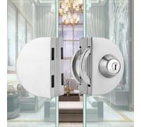 FUANA Verrou de porte en verre trempé pour portes en verre trempé de 8 à 12 mm, boulons doubles en acier inoxydable avec contrôle coulissant, pour usage intérieur et extérieur