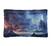 Fuauuyl Aurora Mountain - Lit doux pour animal domestique, lavable en machine avec fond antidérapant pour chien, 91,4 x 61 cm