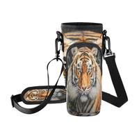 Fuauuyl Beau sac de transport Tiger King pour gobelet de voiture de 1 200 ml, sangle de bouteille d'eau avec sangle réglable et poche à fermeture éclair, léger pour randonnée, camping, b, Taille