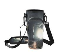 Fuauuyl Black Tornado Sac de transport léger pour gobelet de voiture de 1,2 l avec sangle réglable et poche à fermeture éclair, léger pour randonnée, camping, b, Taille unique