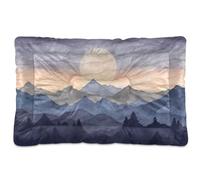 Fuauuyl Blue Mountain1 - Tapis de lit doux pour chien - Lavable en machine avec fond antidérapant pour chien - 61 x 45,7 cm