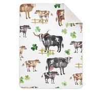Fuauuyl Couverture de bébé à motif de vaches de la ferme pour nouveau-né, garçons et filles, ultra douce, chaude et confortable, double couche, 76,2 x 101,6 cm