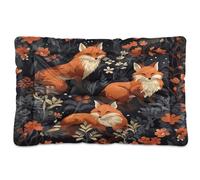 Fuauuyl Cute Fox Tapis de lit doux pour chien lavable en machine avec fond antidérapant pour chien - 61 x 45,7 cm