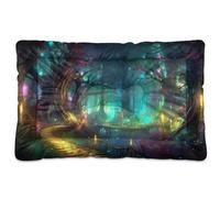 Fuauuyl Fairy Forest - Tapis de lit doux pour chien, lavable en machine, avec fond antidérapant pour chien, 61 x 45,7 cm