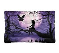 Fuauuyl Fairy Of The Moon Tapis de lit doux pour chien lavable en machine avec fond antidérapant pour chien - 61 x 45,7 cm