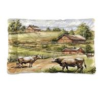 Fuauuyl Farm Animals2 - Tapis de lit doux pour animal domestique, lavable en machine avec fond antidérapant pour chien, 91,4 x 61 cm