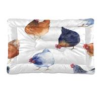 Fuauuyl Farm Chickens - Tapis de lit doux pour chien, lavable en machine avec fond antidérapant pour chien, 61 x 45,7 cm