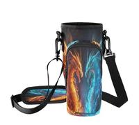 Fuauuyl Fire and Ice Dragon Sac de transport léger pour gobelet de voiture de 1,2 l avec sangle réglable et poche à fermeture éclair, léger pour randonnée, camping, b, Taille unique