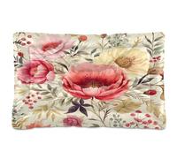 Fuauuyl Flowers1 Tapis de lit doux pour chien lavable en machine avec fond antidérapant pour chien - 61 x 45,7 cm