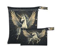 Fuauuyl Flying Horse Sacs à langer en tissu imperméable avec compartiments zippés pour la plage, la gym, la piscine, les voyages - 30 x 36,1 cm, multicolore, Taille unique, Moderne