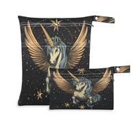 Fuauuyl Flying Horse Sacs à langer en tissu imperméable avec compartiments zippés pour la plage, la gym, la piscine, les voyages - 30 x 36,1 cm, multicolore, Taille unique, Moderne