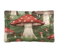 Fuauuyl Forest Mushroom1 - Tapis de lit doux pour chien - Lavable en machine avec fond antidérapant pour chien - 61 x 45,7 cm