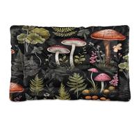 Fuauuyl Forest Mushroom2 - Tapis de lit doux pour animal domestique, lavable en machine avec fond antidérapant pour chien, 91,4 x 61 cm