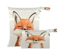 Fuauuyl Fox Sacs à langer en tissu imperméable avec compartiments zippés pour la plage, la salle de sport, la piscine, les voyages - 30 x 36,1 cm, multicolore, Taille unique, Moderne