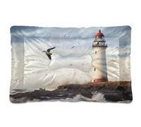 Fuauuyl Lighthouse on Coast Tapis de lit doux pour chien lavable en machine avec fond antidérapant pour chien - 61 x 45,7 cm