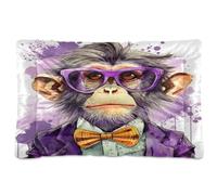 Fuauuyl Monkey Suit Tapis de lit doux pour chien lavable en machine avec fond antidérapant pour chien - 61 x 45,7 cm