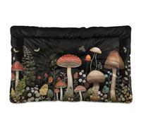 Fuauuyl Mushroom1 Tapis de lit doux pour animal domestique Motif yeux roses Lavable en machine avec fond antidérapant pour chien - 91,4 x 61 cm