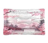 Fuauuyl Pink Blossom Sakura Bloom Tapis de lit doux pour chien - Lavable en machine - Avec fond antidérapant pour chien - 91,4 x 61 cm