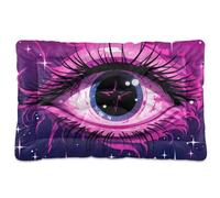 Fuauuyl Pink Eye Tapis de lit doux pour chien lavable en machine avec fond antidérapant pour chien - 61 x 45,7 cm