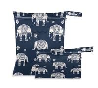 Fuauuyl Sacs à langer ethniques indiens en tissu pour bébé - Imperméable - Avec compartiments à fermeture éclair - Pour la plage, la gym, la piscine, les voyages - 30 x 36,1 cm, multicolore, Taille