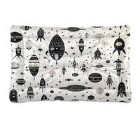 Fuauuyl Spaceship1 - Tapis de lit doux pour chien, lavable en machine, avec fond antidérapant pour chien, 61 x 45,7 cm