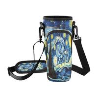 Fuauuyl Starry Night Van Gogh Sac de transport léger pour gobelet de voiture de 1,2 l avec sangle réglable et poche à fermeture éclair, léger pour randonnée, camping, b, Taille unique