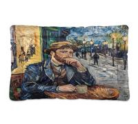 Fuauuyl Street Café - Tapis de lit doux pour chien - Lavable en machine avec fond antidérapant pour chien - 61 x 45,7 cm