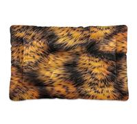 Fuauuyl Tapis de lit doux à imprimé léopard pour chien, lavable en machine, avec fond antidérapant pour chien, 61 x 45,7 cm