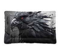 Fuauuyl Tapis de lit doux à motif tête de corbeau pour chien, lavable en machine, avec fond antidérapant pour chien, 61 x 45,7 cm