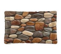 Fuauuyl Tapis de lit doux en bois texturé pour animal domestique, lavable en machine avec fond antidérapant pour chien, 61 x 45,7 cm