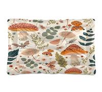 Fuauuyl Tapis de lit doux en forme de feuilles de champignon pour chien, lavable en machine avec fond antidérapant pour chien, 61 x 45,7 cm