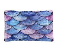 Fuauuyl Tapis de lit doux en forme d'écailles de sirène pour chien, lavable en machine, avec fond antidérapant pour chien, 61 x 45,7 cm