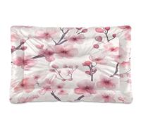 Fuauuyl Tapis de lit doux pour chien à motif floral aquarelle - Lavable en machine avec fond antidérapant - 61 x 45,7 cm