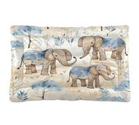 Fuauuyl Tapis de lit doux pour chien avec motif éléphants mignons - Lavable en machine - Avec fond antidérapant - 61 x 45,7 cm