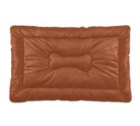 Fuauuyl Tapis de lit doux pour chien de couleur unie - Lavable en machine - Avec fond antidérapant - Marron - 61 x 45,7 cm