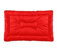 Fuauuyl Tapis de lit doux pour chien de couleur unie - Lavable en machine - Avec fond antidérapant - Rouge - 61 x 45,7 cm