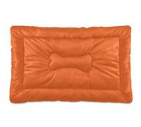 Fuauuyl Tapis de lit doux pour chien de couleur unie orange - Lavable en machine avec fond antidérapant - 61 x 45,7 cm