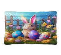 Fuauuyl Tapis de lit doux pour chien de Pâques - Lavable en machine avec fond antidérapant - 61 x 45,7 cm