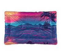Fuauuyl Tapis de lit doux pour chien, lavable en machine avec fond antidérapant pour chien, orange et coucher de soleil - 61 x 45,7 cm