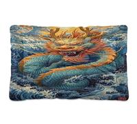 Fuauuyl Tapis de lit doux pour chien motif dragon chinois - Lavable en machine - Avec fond antidérapant - 61 x 45,7 cm
