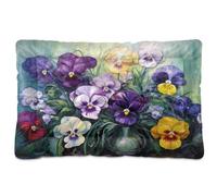 Fuauuyl Tapis de lit doux pour chien, motif œil rose, lavable en machine avec fond antidérapant pour chien, 91,4 x 61 cm